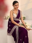 Libas Embellished Silk Blend Saree for Women With Unstitched Blouse Piece | Traditional Saree for Party & Wedding 4