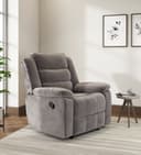 Nilkamal Sierra Velvet Fabric Manual Recliner | 3 Year Warranty | 1 Seater Sofa | Single Sofa Recliner | Finish Color - Brown 1