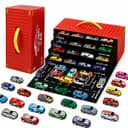 MiniExplorer 48 Pcs Pull Back Cars Set for Kids | Racing Toy Cars Bulk Pack with Storage Container & Play Mat | Mini Alloy Vehicle Set for Boys & Girls 3-8 Years | Return Gifts, Party Favors 1
