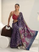 Libas Printed Cotton Saree for Women With Unstitched Blouse Piece | Daily & Casual Wear 2