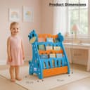 Amazon Brand - Jam & Honey Animal Theme Bookshelf for Kids|4-Tier Display Rack |Storage|Organizing|Kids Bookcase|Perfect for Home,Play-Schools,Nursery|Easy Assembly| Compact|Plastic,Blue Orange 2