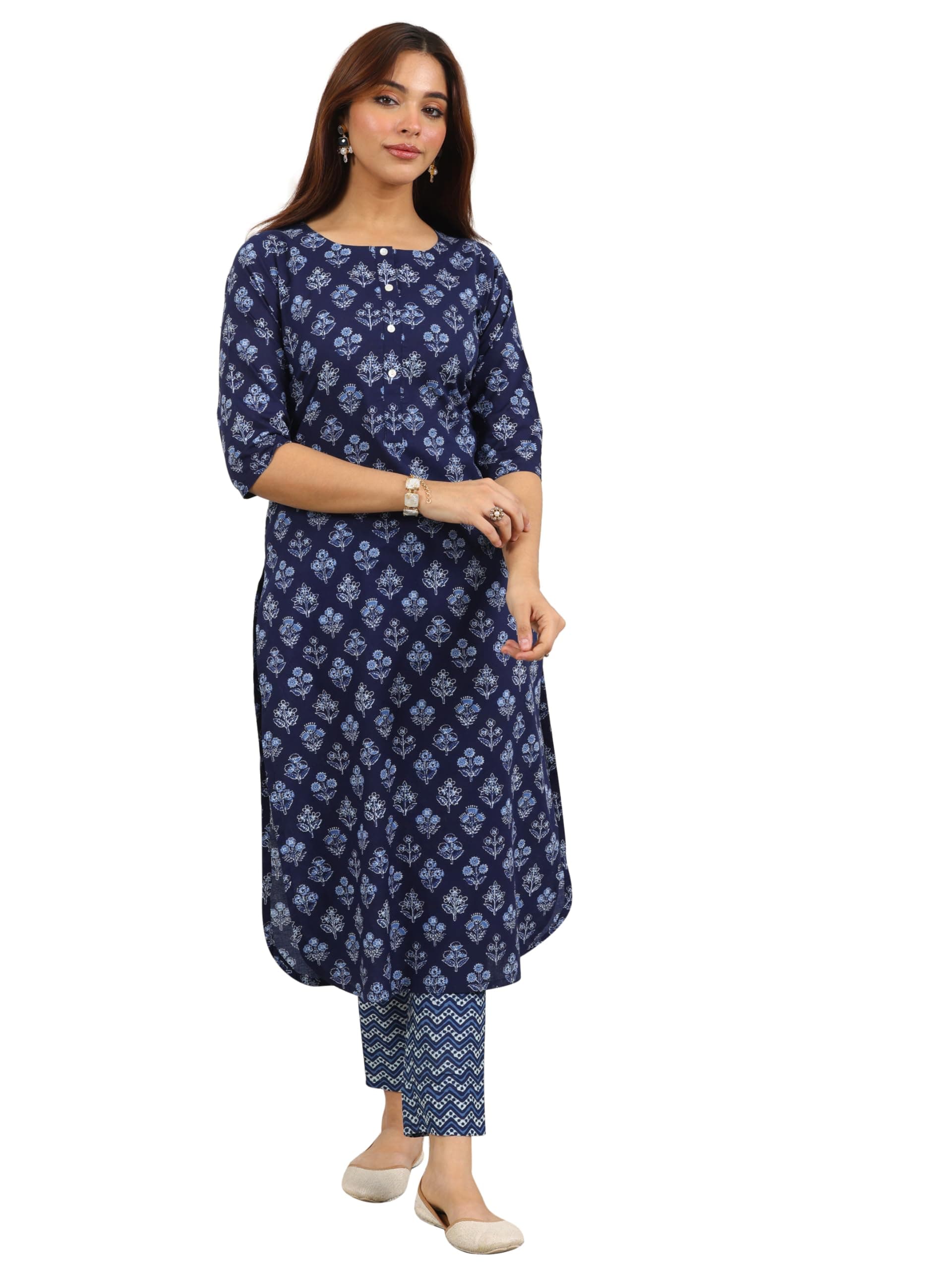 Libas Printed Cotton Straight Kurta with Trouser