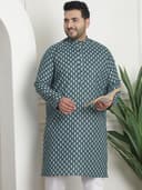 SOJANYA Plus(Since 1958) Men's Cotton Relaxed Fit Straight Radiant Elegance Sequinned Kurta for Navratri, Garba & Puja 2