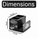 Dime Store Wooden Cutlery Holder for Dining Table & Kitchen, Multipurpose Utensil Organizer Caddy with Tissue Holder for Spoons, Forks, Spatulas & Napkins (Black) 4