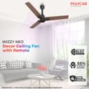 Polycab Wizzy Neo 1200mm 5-Star BLDC, Remote Ceiling fan for Living Room| 55% Energy Saving, 100% Copper, High Air Delivery, 6 Speed Setting | 4-yr Warranty,Free Installation【Brown Copper】 2