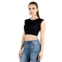 POPWINGS Solid Casual Sleeveless Regular-Fit Crop Tops for Women with Front Chain| Crop Tops for Women Stylish Western Summer Wear 2