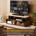 ABOUT SPACE TV Stand - Engineered Wood TV Showcase with Foot Pad Entertainment Console Shelf Storage for Set Top Box, Decor, Books for Living Room TV Unit - Walnut (L 101 x B 40.5 x H 41 cm) 5