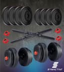 Amazon Brand - Symactive 20 Kg Adjustable Dumbbell Set – Durable PVC Plates (2kg x 4, 3kg x 4) with Secure Weight-Locking Mechanism, Pair of 14'' Rods & Nuts 2