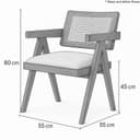 VeLivings Solid Sheesham Wood Arm Chair with Cushion and Cane Back Support Chair Living Room Bedroom Home Wooden Armchair Furniture Garden Balcony Outdoor & Indoor (Honey Brown) 2