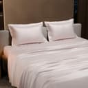 Stoa Paris Double Bedsheet with 2 Pillow Covers, 300 TC UltraSatin Premium Bedding Set, Aesthetic Home Decor, Gift for Couples, Wedding, Anniversary, Date Night - Blushing Pink 3