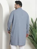 SOJANYA Plus(Since 1958) Men's Cotton Relaxed Fit Straight Radiant Elegance Sequinned Kurta for Navratri, Garba & Puja 4