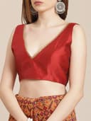 Shae by SASSAFRAS Women Patola Saree With Unstitched Blouse 5