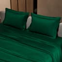 Stoa Paris Satin Bedsheet King Size with 2 Pillow Covers, 300TC Premium Bedsheets King Size, Home Decor,Ultimate Comfort, 274 cm x 228 cm,Date Night - Emerald Green 4