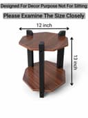 Modern Round Side Octagon, Home Decor for Living Room, Bed Side Tables for Bed Room, stools for Home, Furniture for Home, 2-Tier Black Shelves 2
