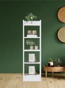 Enigmatic Woodworks Wooden Open Bookshelf Multipurpose for Home Rack Showcase Organizer for Living Room I Study Room I 5-Tier I Finish-Suede DIY (White) 33 * 24 * 121 CM 3