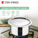 Bergner Tripro Triply Cookware Set 5 Pcs - 22cm (2.3L) Kadai with Lid, 22cm Frypan, 16cm (1.8L) Tope with Lid, Consumes Less Oil, Healthy Cooking, Even Heat Distribution, Induction and Gas Stove Ready 5