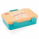 ATTRO Fun Bite Stainless Steel Lunch Box – 3 Compartment Bento Tiffin, Leak-Proof & Durable, Ideal for Kids & Adults, School, Office, Travel, Meal Prep, with Cutlery – 850-Orange Blue 5