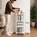 Book Shelf Wooden for Home, 3 Tier Sturdy Bookshelf, Book Rack, White 4