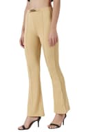 POPWINGS Solid Full-Length Polyester Regular-Fit Trouser Pants for Women for Casual and Semi Formal Wear 2