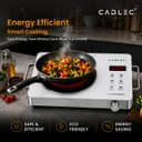 Cadlec HeatBlaze 2200W Infrared Cooktop Stove with Grill Rack for Barbecue, Crystal Glass Plate, Digital Display, Touch Control, Infrared Hot Plate (Silver) 3