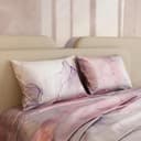 Stoa Paris 300TC UltraSatin Super Size Bedsheet with 2 Pillow Covers, 274cm x 274cm Ideal for King & Double Bed, Gentle on Skin & Hair, Fade & Wrinkle Resistant, Quick Dry, Louvre - Lavender, Peach 4