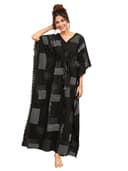 Libas Printed Cotton Night Dress-50382H Black 1