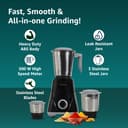 Havells Pulse 500 Watt Mixer Grinder|3 Stainless Steel Leak-Resistant Jars (400ml, 800ml, 1.2L)|3 Speed Control|Heavy-Duty ABS Body|Durable SS Blades|Air Vent Technology |1 Year Product Warranty|Black 3