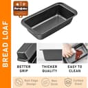PureBake Cake Baking Set Microwave Safe Utensils 3 pc Combo of Round Cake Mould Cake tin, Bread Moulds for Baking, Muffin Tray I Microwave Oven Accessories, Dishwasher Safe - Carbon Steel - Black 5