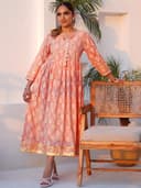 Libas Women's Printed Cotton Fit and Flare Midi Dress 2