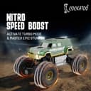 Cockatoo-Kids Trailblazer 2WD Rechargeable Remote Control Car with App & Remote, Off-Road Monster Truck Toy for Boys Girls, Nitro Boost, Shock Absorber, Bluetooth Speaker, Fast USB Charging, Green 4