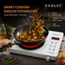 Cadlec HeatBlaze 2200W Infrared Cooktop Stove with Grill Rack for Barbecue, Crystal Glass Plate, Digital Display, Touch Control, Infrared Hot Plate (Silver) 2