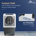RR Signature Zello HC 70 LTR | Desert Air Cooler with High Air Delivery | Honeycomb Pads | 4-Way Air Deflection | Vertical Auto Swing | Castor Wheels | Inverter Compatibility |1 Year Warranty by RR 5