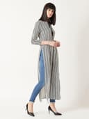 Miss Chase Women's Polyester Striped Relaxed Fit Waist Elasticated Top 3
