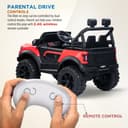 Baybee Bronco Battery Operated Jeep for Kids with Parental Control | Baby Ride On Electric Car with RGB Lights, Music & Swing Mode | Rechargeable Big Battery Car for Kids 3 to 8 Years (Red) 4