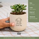 Eha Earth-Friendly Printed Small Terrapod Planters for Home Decor | 3.5 Inch, Pack of 3 | Plant Gifts Made with Rice Husk Biocomposite | Flower Pot for Living Room| Sand Castle 2