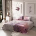 Stoa Paris 300TC UltraSatin Super Size Bedsheet with 2 Pillow Covers, 274cm x 274cm Ideal for King & Double Bed, Gentle on Skin & Hair, Fade & Wrinkle Resistant, Quick Dry, Louvre - Lavender, Peach 5