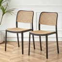 INNOWIN VEDA Chair for Cafeteria | Accent Chair for Living Room Home, Bedroom, Cafe and Hotels | Without Arm | 3- Year Warranty | Set of 2 | Plastic | Black 1