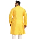 SOJANYA Plus (Since 1958), Men's Navy Blue Silk Blend Long Kurta with Multi Color Embroidery 3