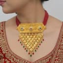 VAMA FASHIONS Gold Plated Traditional Rajputhi Stone Necklace Mini Aad Rajasthani Jewellery Neck Piece Choker for Women 2