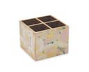 Attro Petal Gold Designer Wooden 2 Compartments Cutlery Holder, Organizer Stand, Multipurpose Stand, Spoon Holder Handcrafted Wooden Décor 5