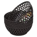 RATAN PLASTICWARE Cane Large Plastic Storage Basket for Fruits, Vegetables & Snacks – Decorative Woven Design for Kitchen, Dining Table & Home Use I Pack of 6 - Dark Brown 1