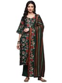 Libas Womens Printed Silk Blend Straight Kurta With Palazzos and Dupatta | daily wear suit 1