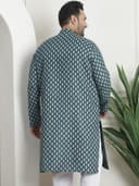 SOJANYA Plus(Since 1958) Men's Cotton Relaxed Fit Straight Radiant Elegance Sequinned Kurta for Navratri, Garba & Puja 4