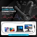 Dyazo Computer Wired Headphones | Headset with Mic | 3.5 MM Jack | Compatible for Laptops, PC, Notebooks (Black) 3