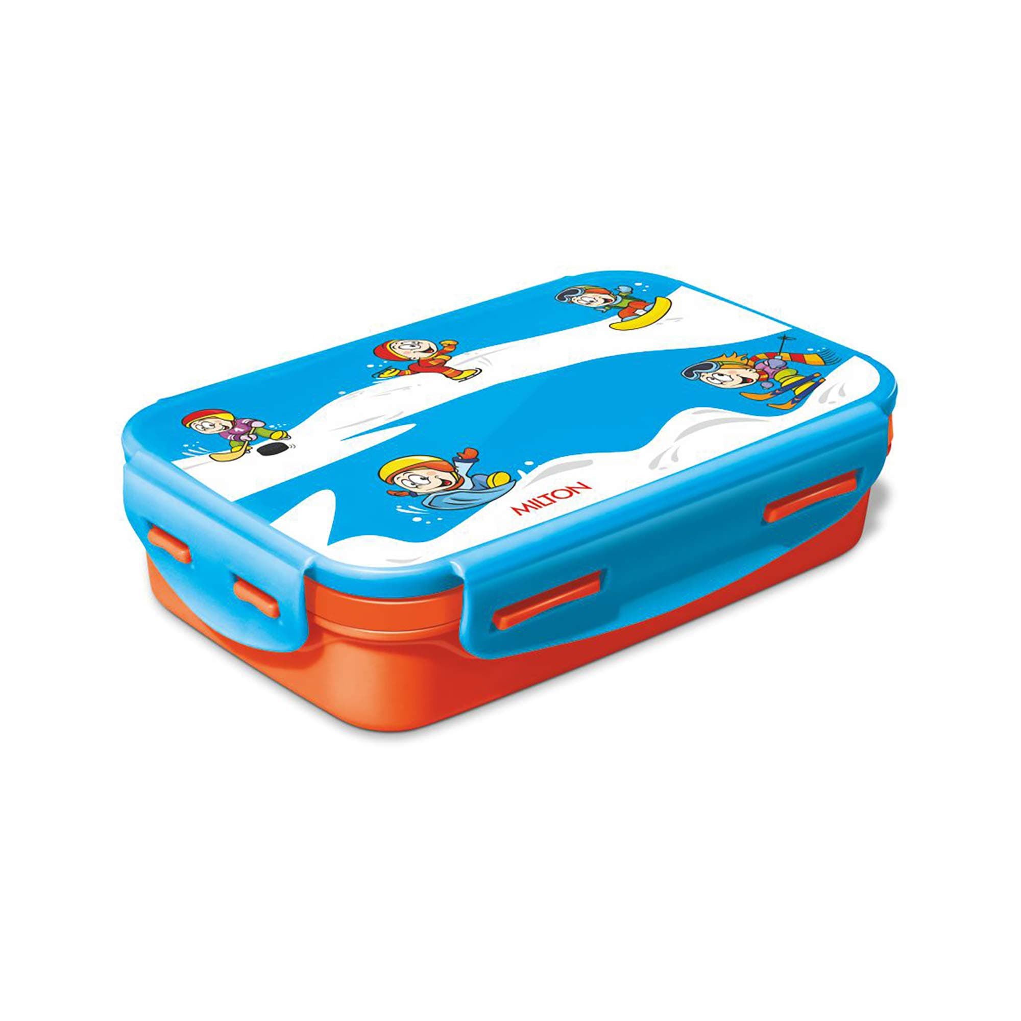 MILTON Steely Deluxe Mini Tiffin Box Steel Insulated Inner Stainless Steel Containers with Clip Lock Lid, 400ml, Airtight Leakproof Kids Lunch Box, for School, Picnic, Orange