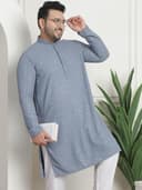SOJANYA Plus(Since 1958) Men's Cotton Relaxed Fit Straight Radiant Elegance Sequinned Kurta for Navratri, Garba & Puja 2
