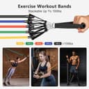Fashnex Resistance Bands Set for Exercise, Stretching and Workout Toning Tube Kit with Foam Handles, Door Anchor, Ankle Strap and Carry Bag for Men, Women 4