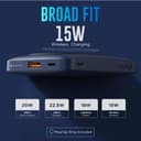 URBN 10000Mah Sleek Magsafe Power Bank With Kickstand | 15W Fast Wireless & 20W Wired Charging | Strong Magnetic Hold | Dual Input Lightning Triple Output|Pass-Through Charging (Blue) USB Type-C Input 5