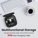 Portronics Snapcase 2 60W Multifunctional Fast Charging Data Cable Kit With Retractable Cable, Conversion Set USB A & Type C to Male Micro/Lightning,Sim Storage,Sim Eject Pin 4