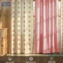 Urban Space Printed 100% Cotton Curtains for Window, Combo Set of 3 Curtains 5 Feet, Tieback & Eyelets Included with Curtains for Home Decor (Grove Pink & Aura Dusty Pink, 5 Feet) 2